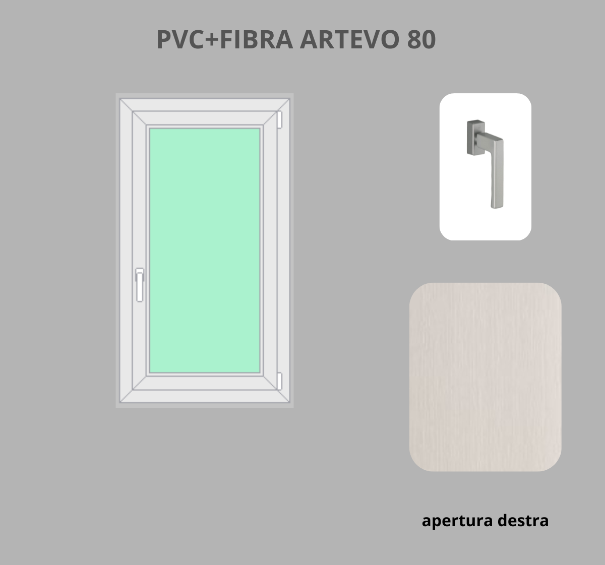 Finestra PVC + FIBRA  1 anta