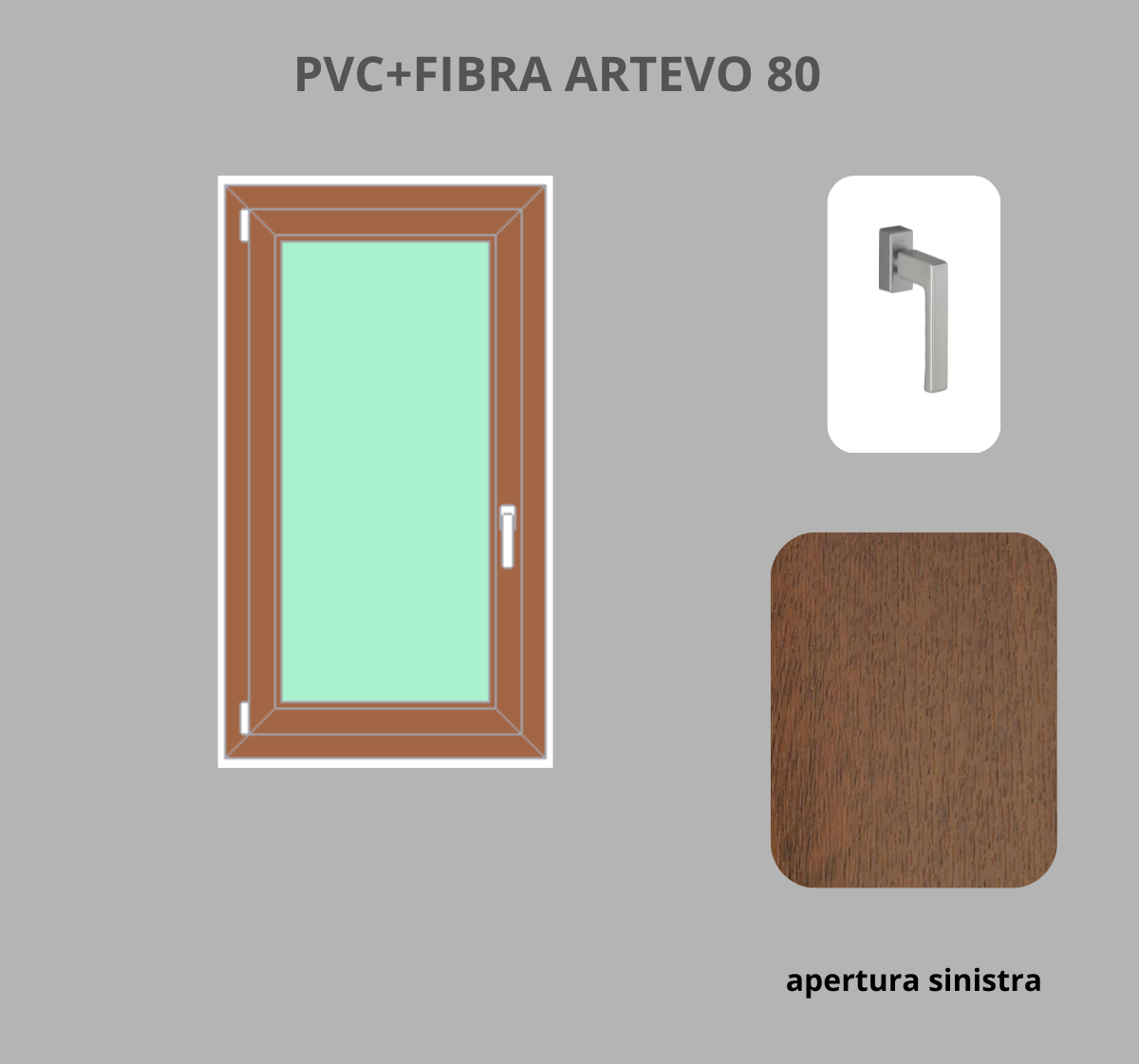 Finestra PVC + FIBRA  1 anta
