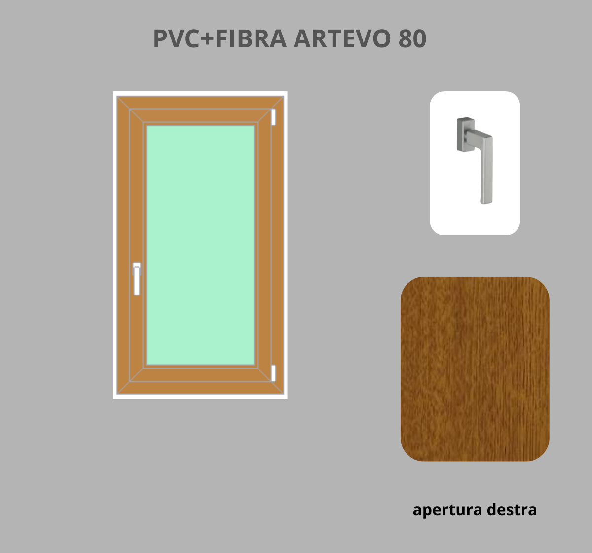 Finestra PVC + FIBRA  1 anta