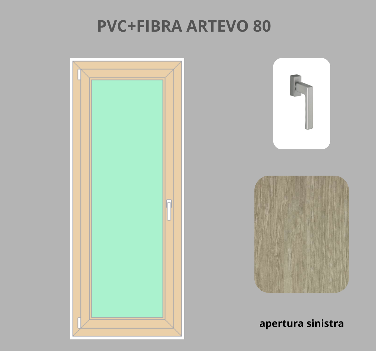 Portafinesta PVC + FIBRA 1 anta