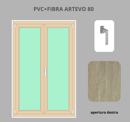 Portafinesta PVC + FIBRA 2 ante